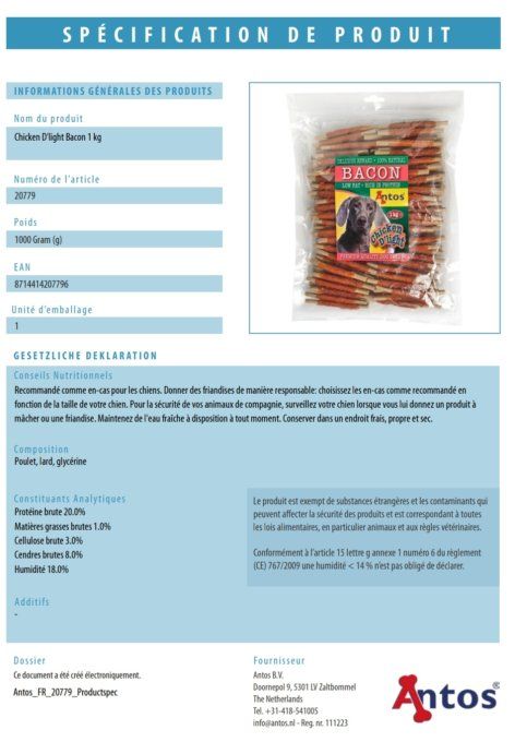 BATONNETS POULET BACON